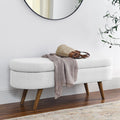 Oval Storage Bench with Rubber Wood Legs C753