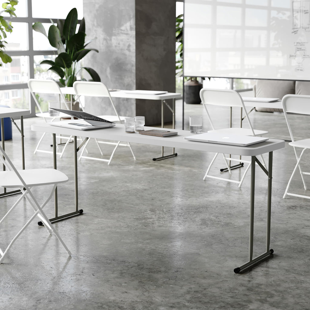 6 ft Plastic Folding Training Table Q25833