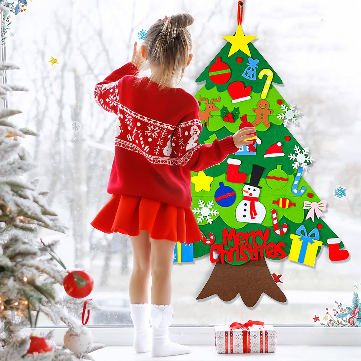 3.15 FT Lighted Felt Christmas Tree X351