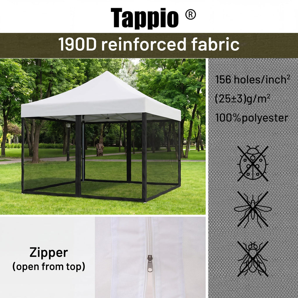 Mosquito Net with Zipper for Camping and Patio Gazebo H641698