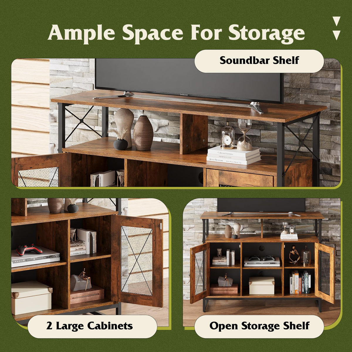 43 Inch TV Stand with Storage Cabinet N339013