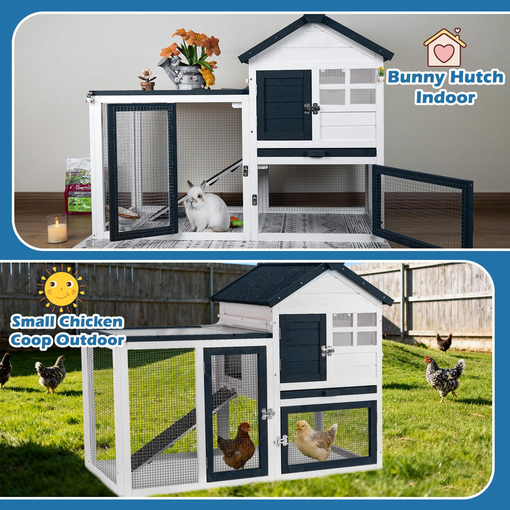 Indoor Outdoor Rabbit Cage with Weatherproof Roof V38448