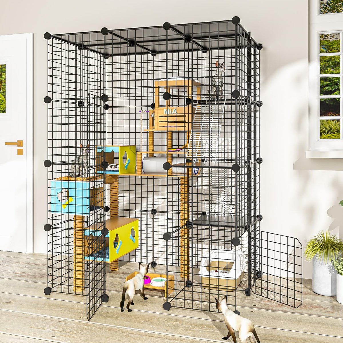 Large Detachable Metal Wire Cat Enclosure W1769