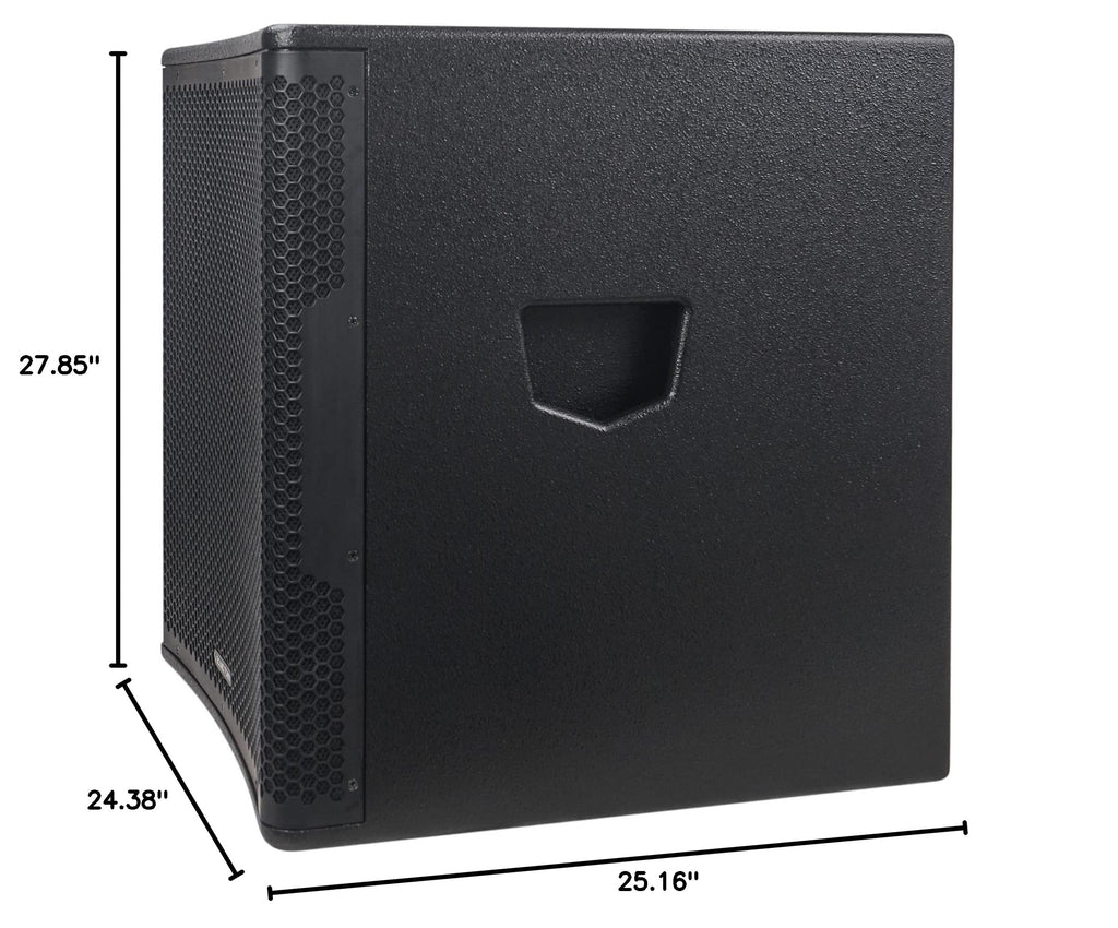 18" 1600W Powered PA/DJ Subwoofer with Class-D Amplifier, Birch Plywood, Black A5754