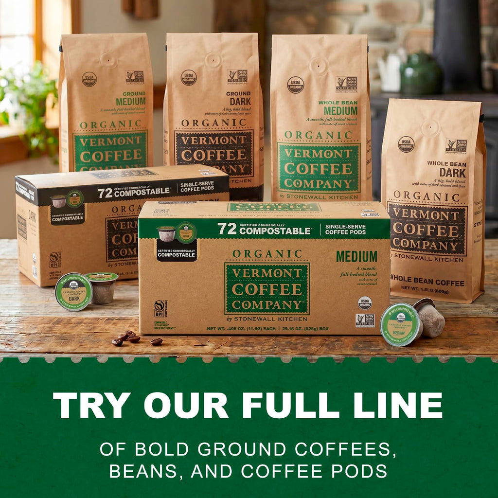 Organic Medium Roast Compostable Coffee Pods, 10CT Z471150