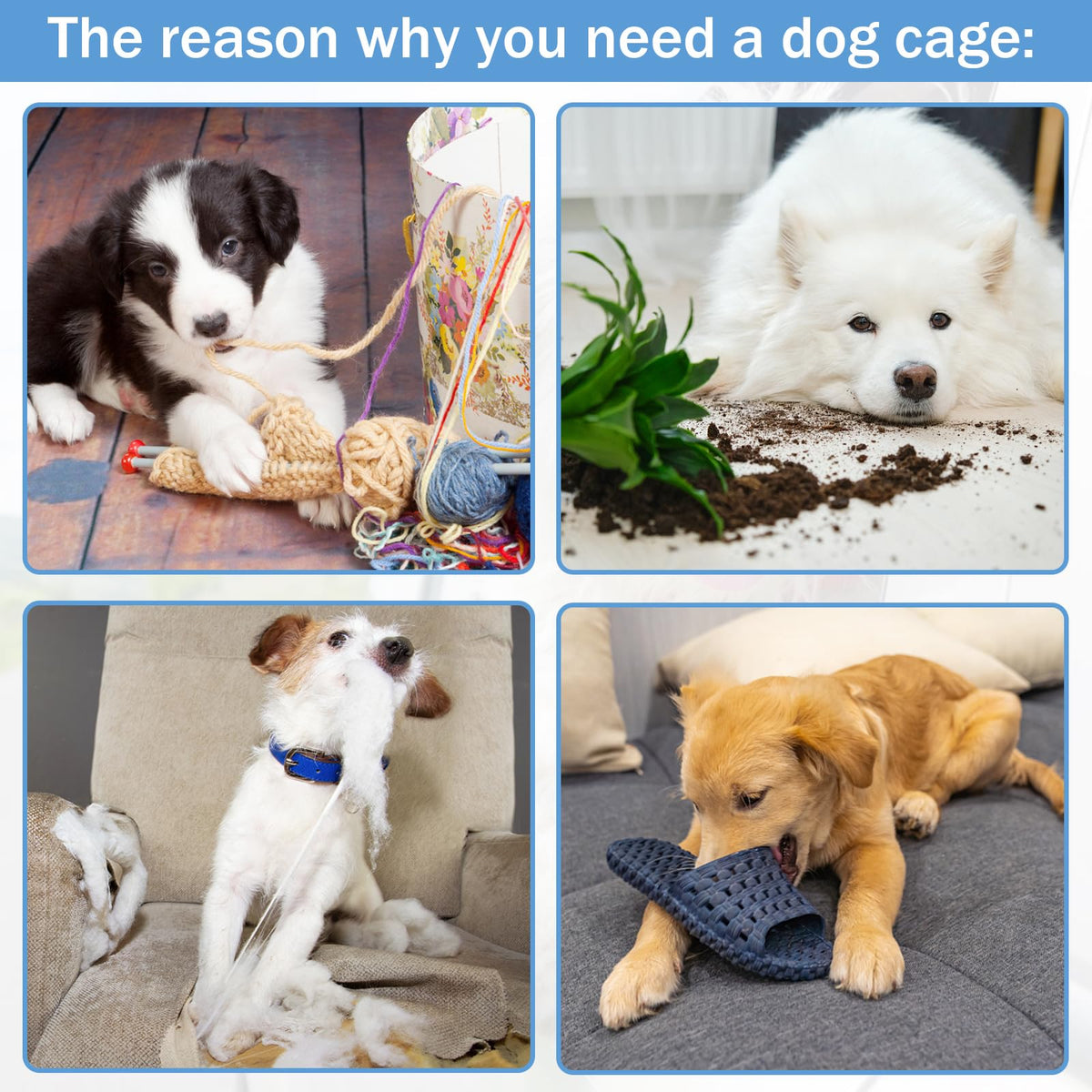 48 Inch Foldable Metal Wire Dog Crate with Tray A16161
