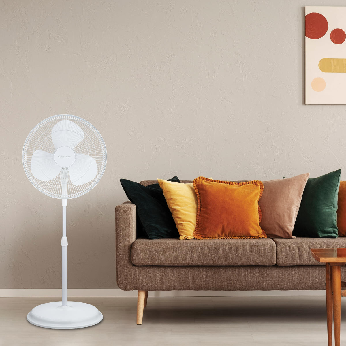 16" Oscillating Pedestal Fan with 3 Speed Settings, White F141828
