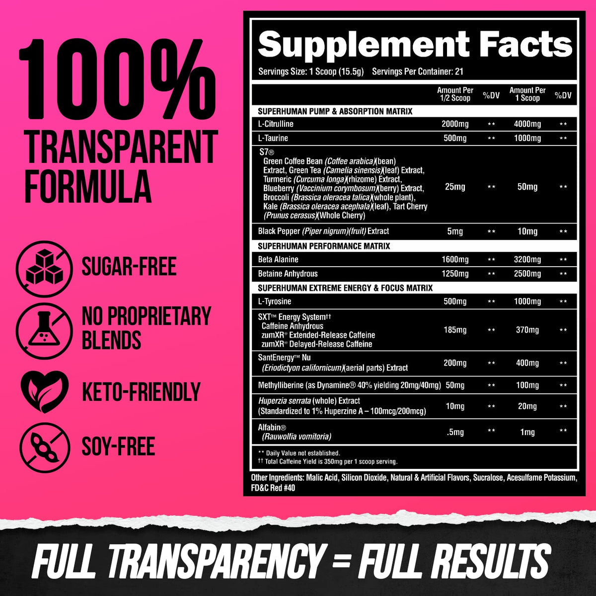 High Stim Pre Workout Powder with Beta Alanine & Caffeine (21 Servings) Q17832