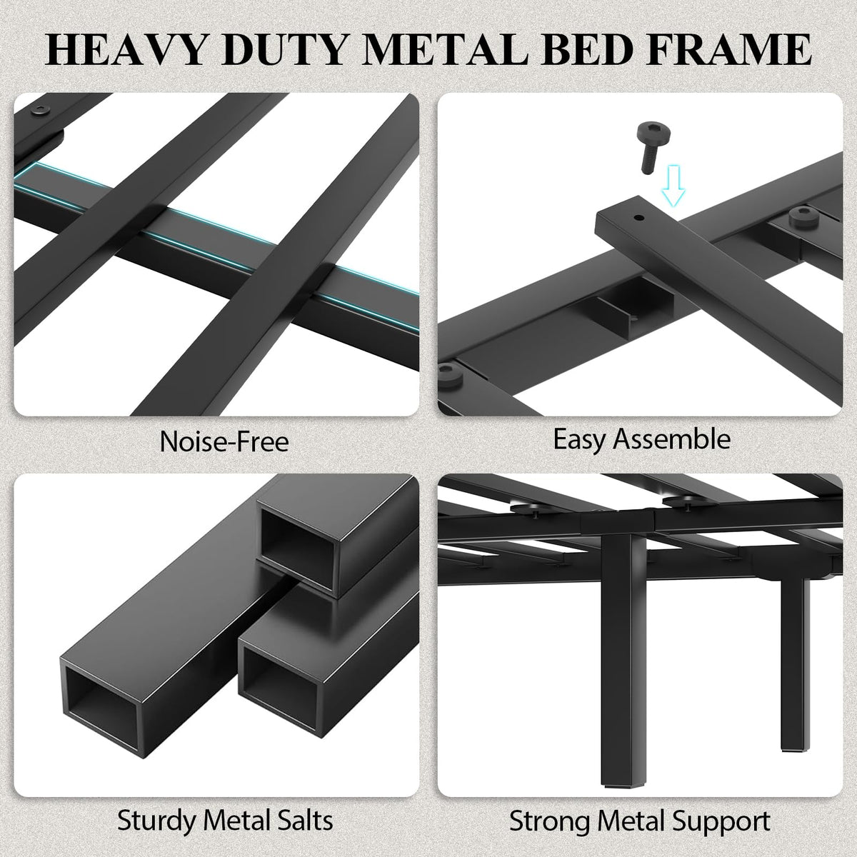Full Size Bed Frame with Storage Headboard and LED Lights Y9142