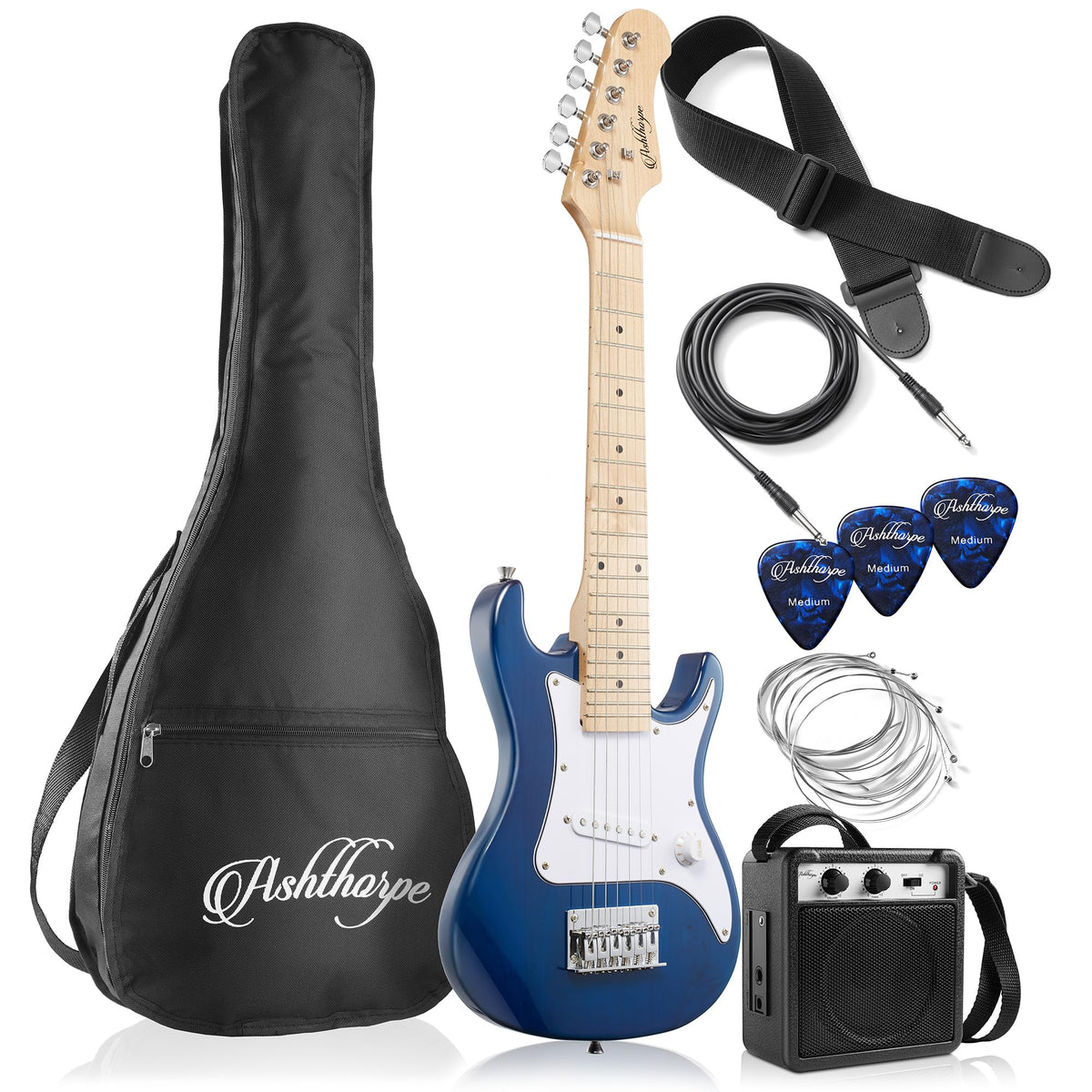 30-inch Kids Electric Guitar Beginner Kit with Amplifier, Blue X74802