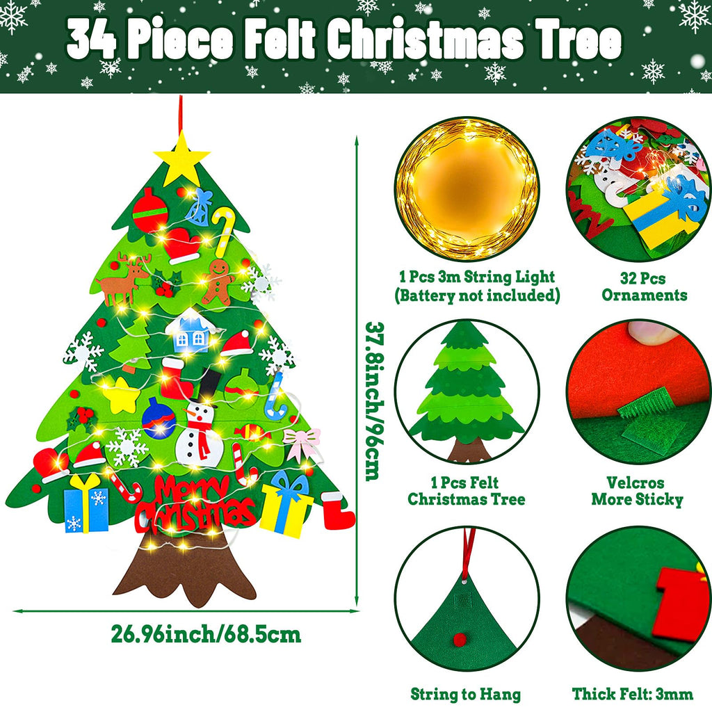3.15 FT Lighted Felt Christmas Tree X351