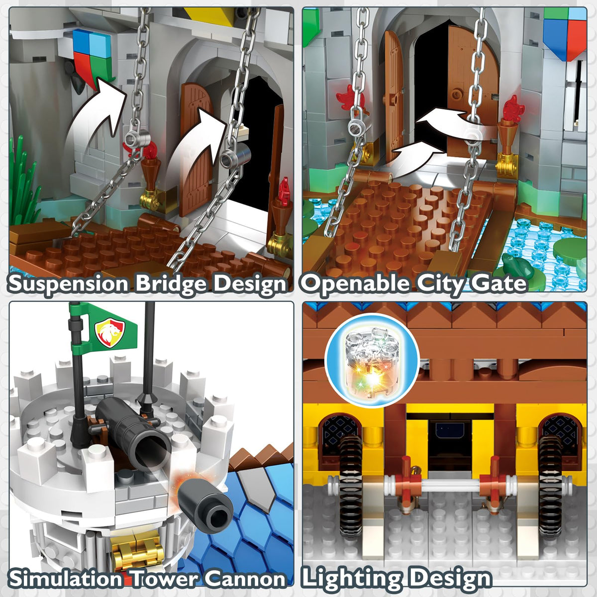 Medieval Castle Building Set with LED Light X871873