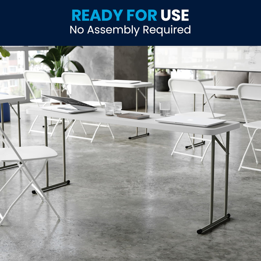 6 ft Plastic Folding Training Table Q25833
