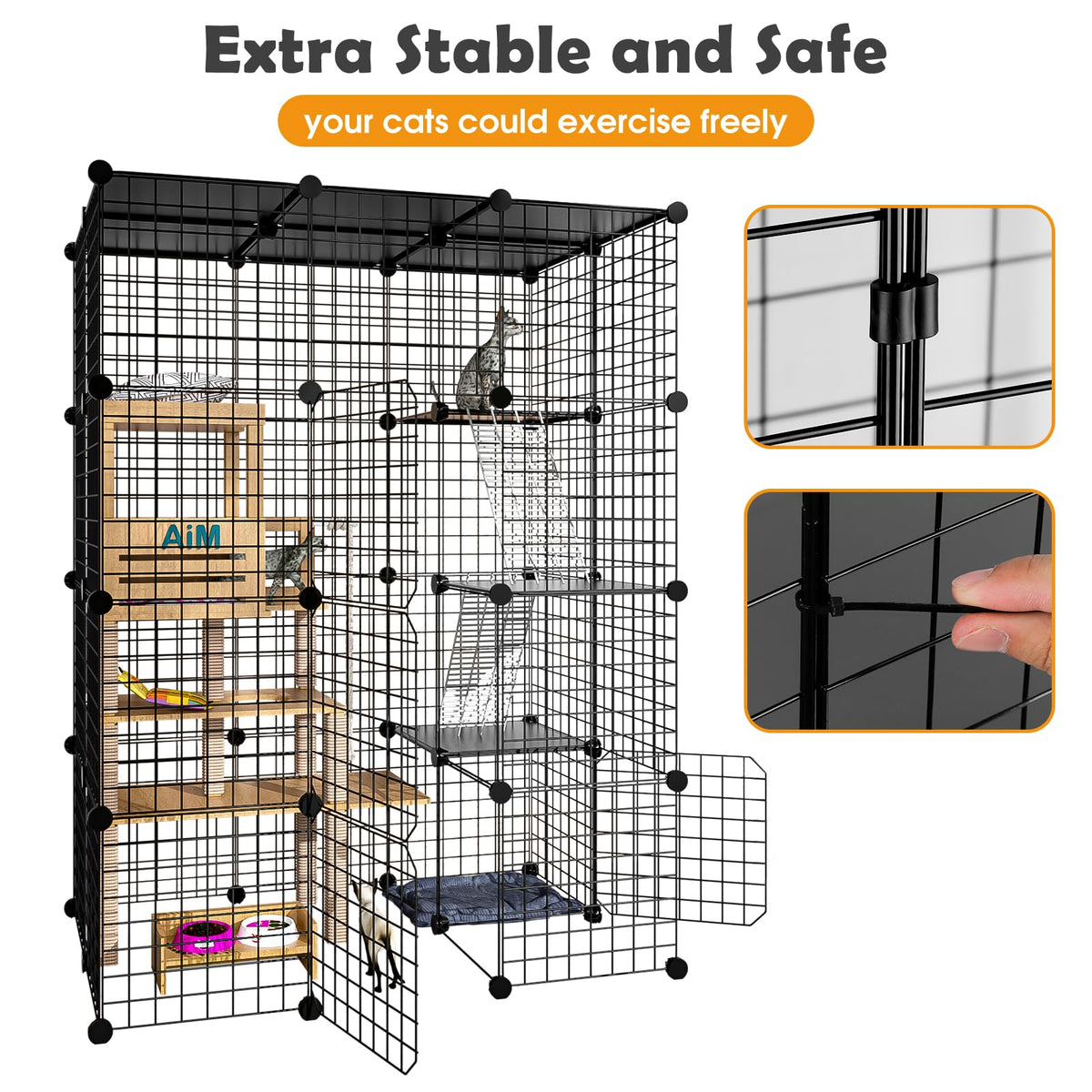 Large Detachable Metal Wire Cat Enclosure W1769