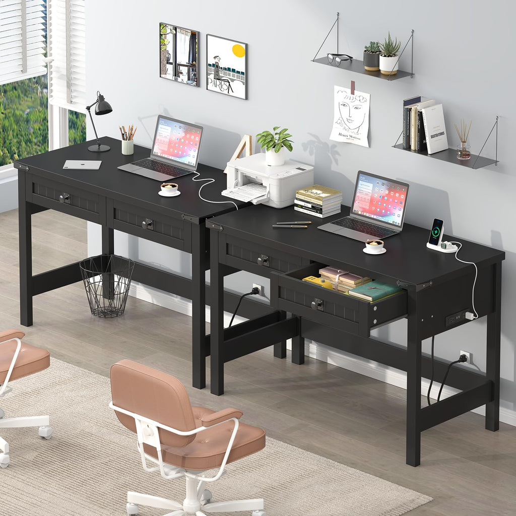 39 Inch Small Computer Desk with Drawers F11285