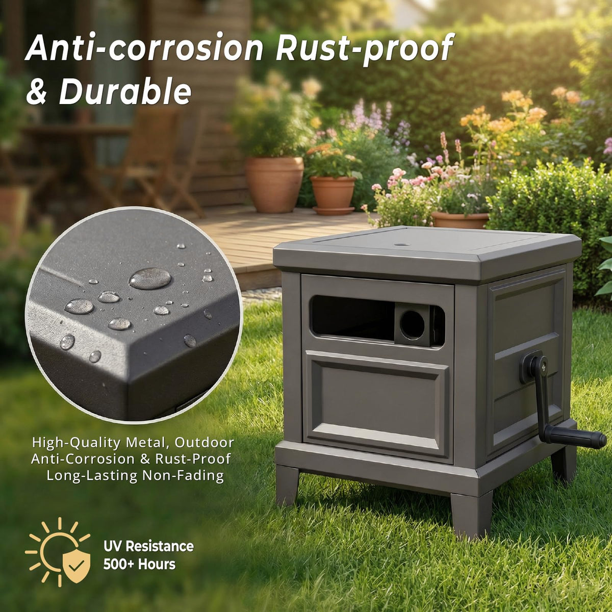 Heavy Duty Steel Garden Hose Reel Deck Box P1009