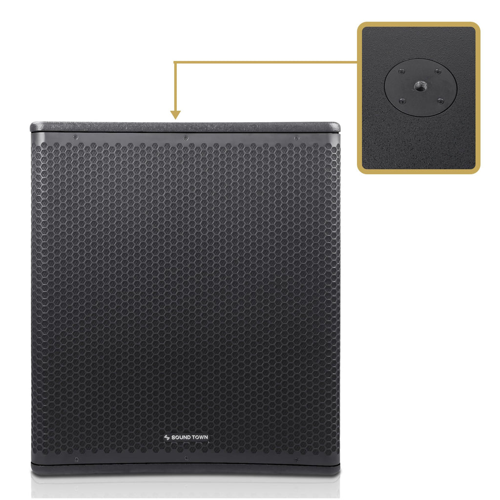 18" 1600W Powered PA/DJ Subwoofer with Class-D Amplifier, Birch Plywood, Black A5754
