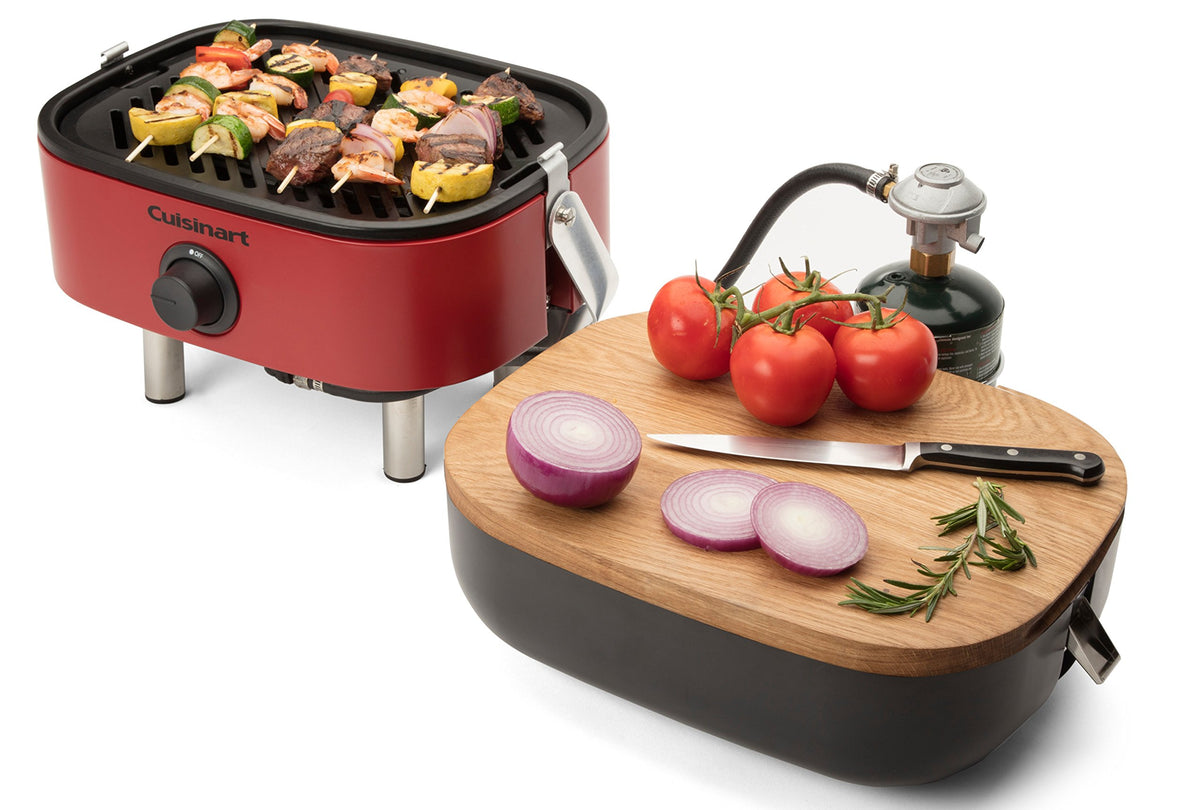 Portable Gas Grill and 3-Piece Grilling Tool Set G172