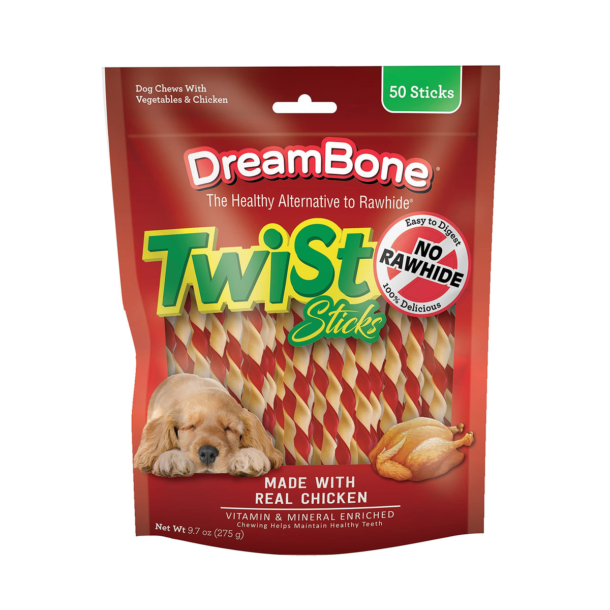 Rawhide-Free Dog Treats With Real Protein, 50 Count Q970260