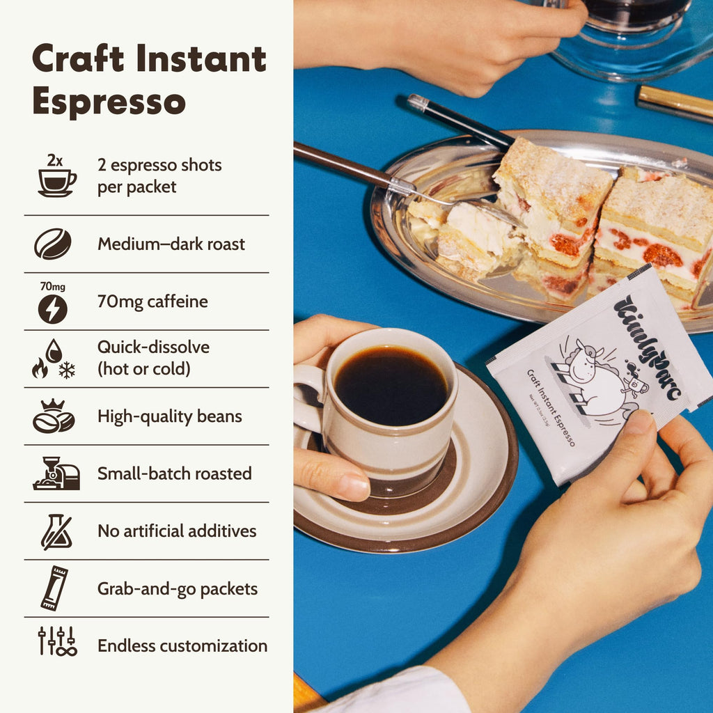 Instant Espresso 6 Packets x 0.1 oz Medium Dark Roast Sugar-Free H619829