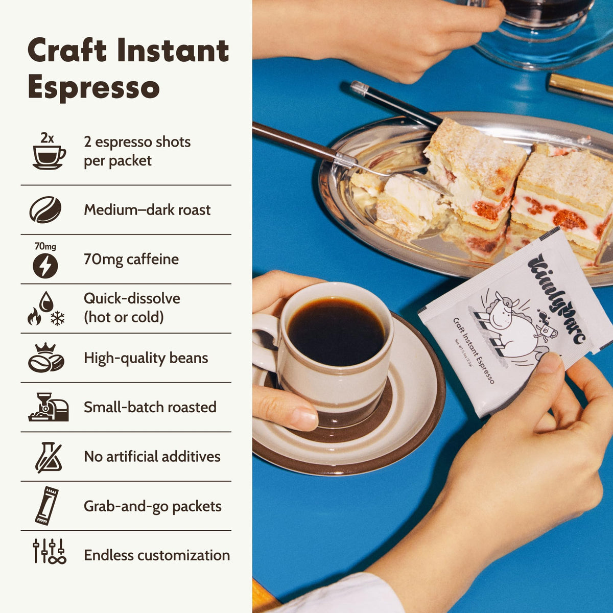 Instant Espresso 6 Packets x 0.1 oz Medium Dark Roast Sugar-Free H619829