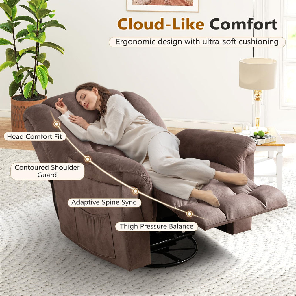 Oversized Manual Swivel Rocker Recliner Chair P4111