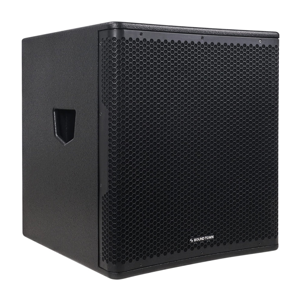 18" 1600W Powered PA/DJ Subwoofer with Class-D Amplifier, Birch Plywood, Black A5754