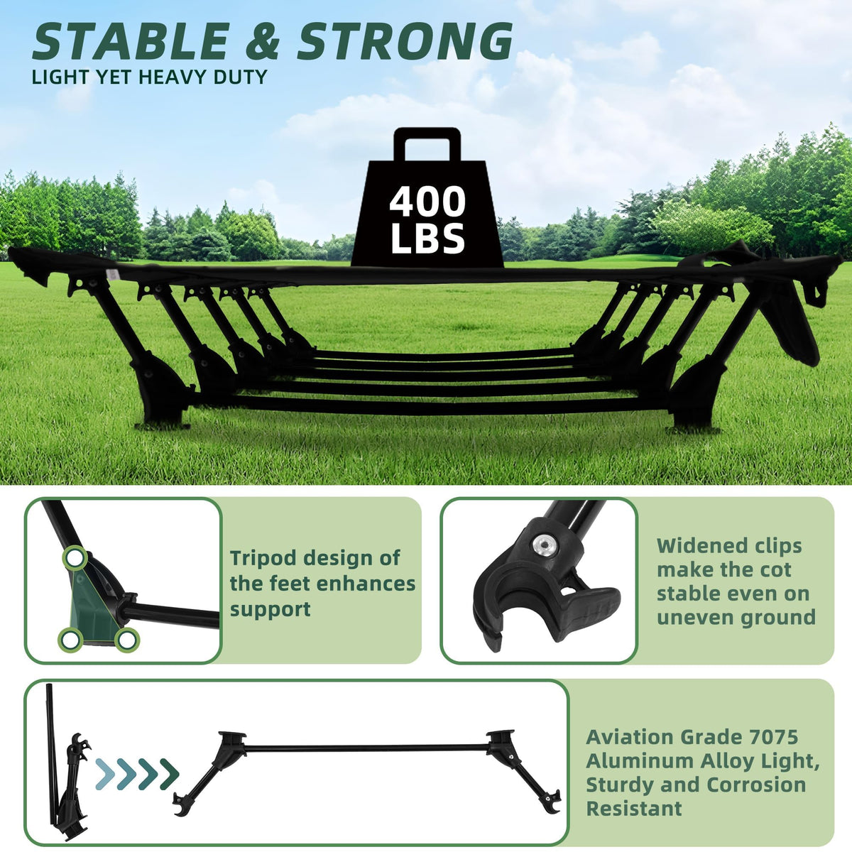 28" Extra Wide Portable Folding Camping Cot G1504