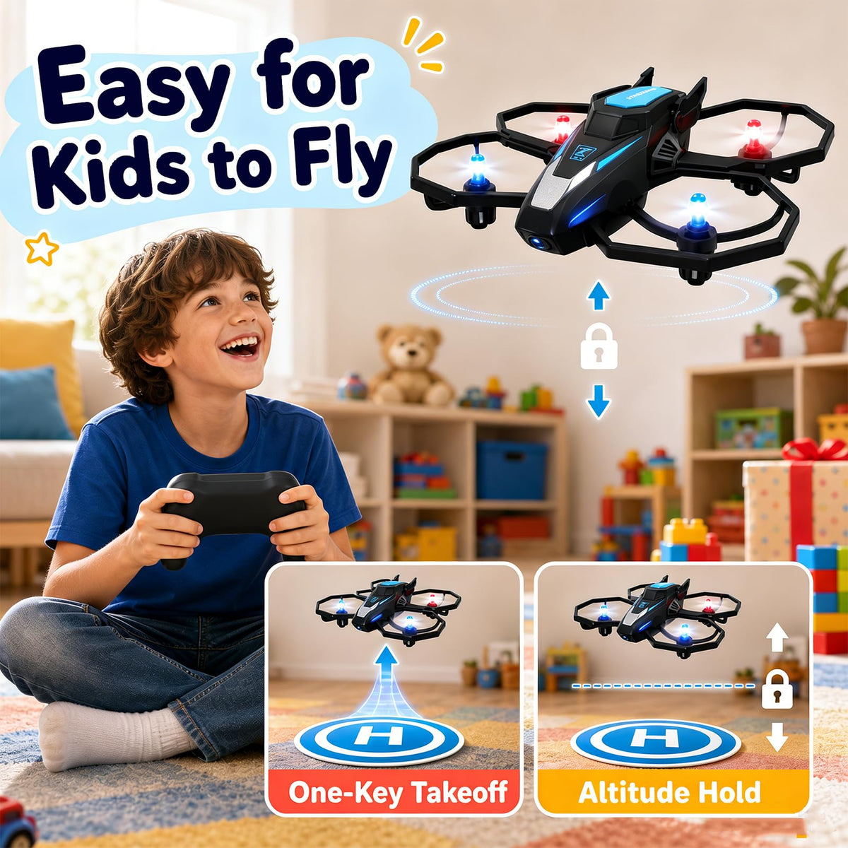 Mini Drones with Camera 1080P HD RC Quadcopter V825