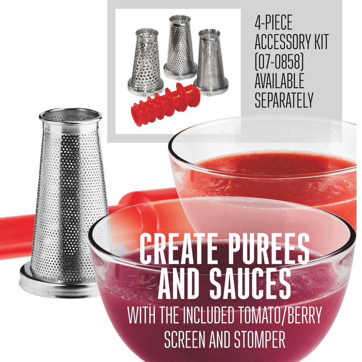 Food Strainer and Sauce Maker White K2668