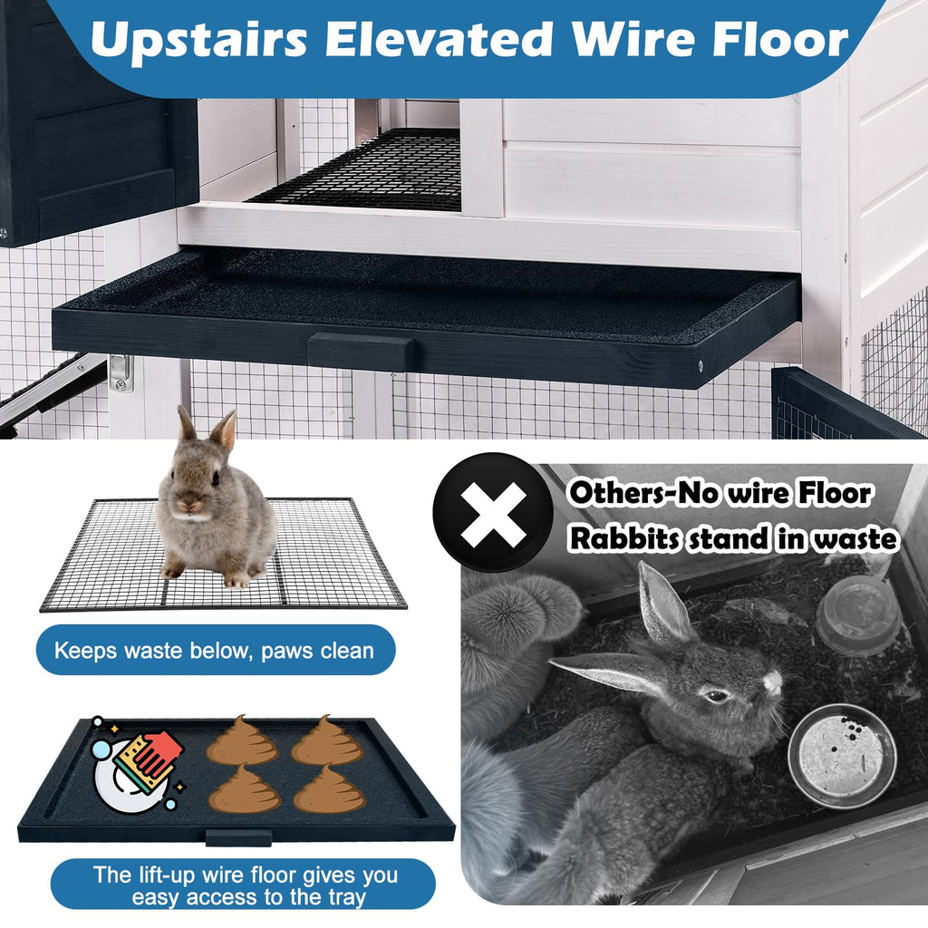 Indoor Outdoor Rabbit Cage with Weatherproof Roof V38448