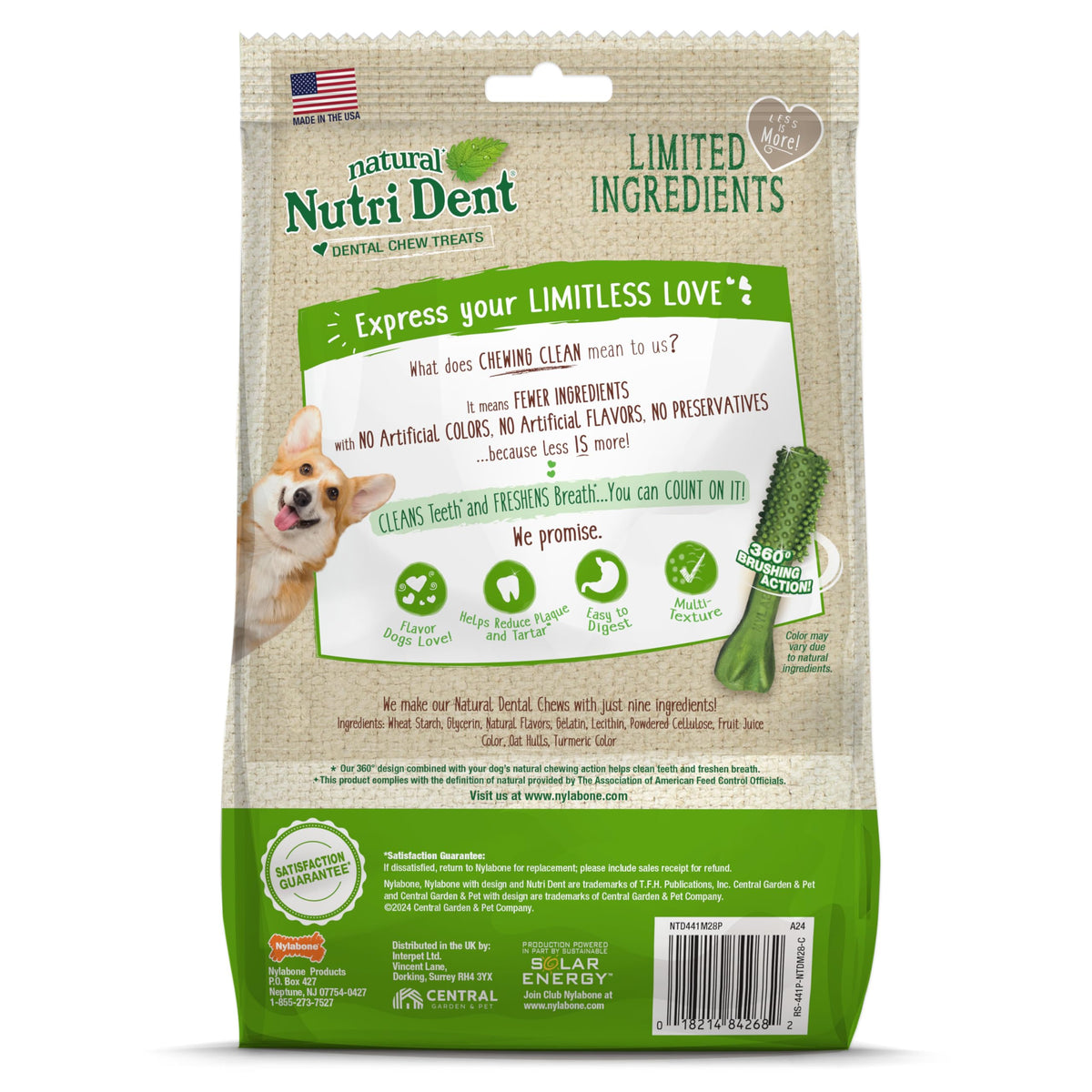 Natural Dog Dental Chews, Small 28 Count G95060