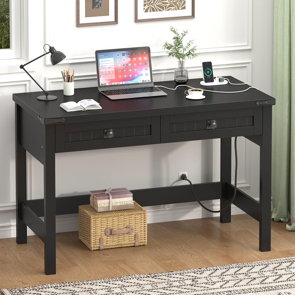 39 Inch Small Computer Desk with Drawers F11285