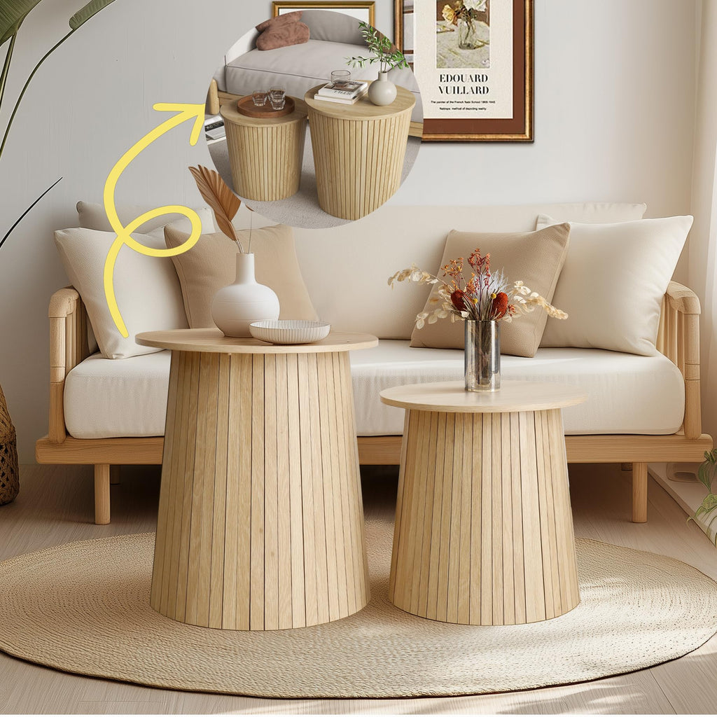 2-Piece Round Coffee Table Set H979
