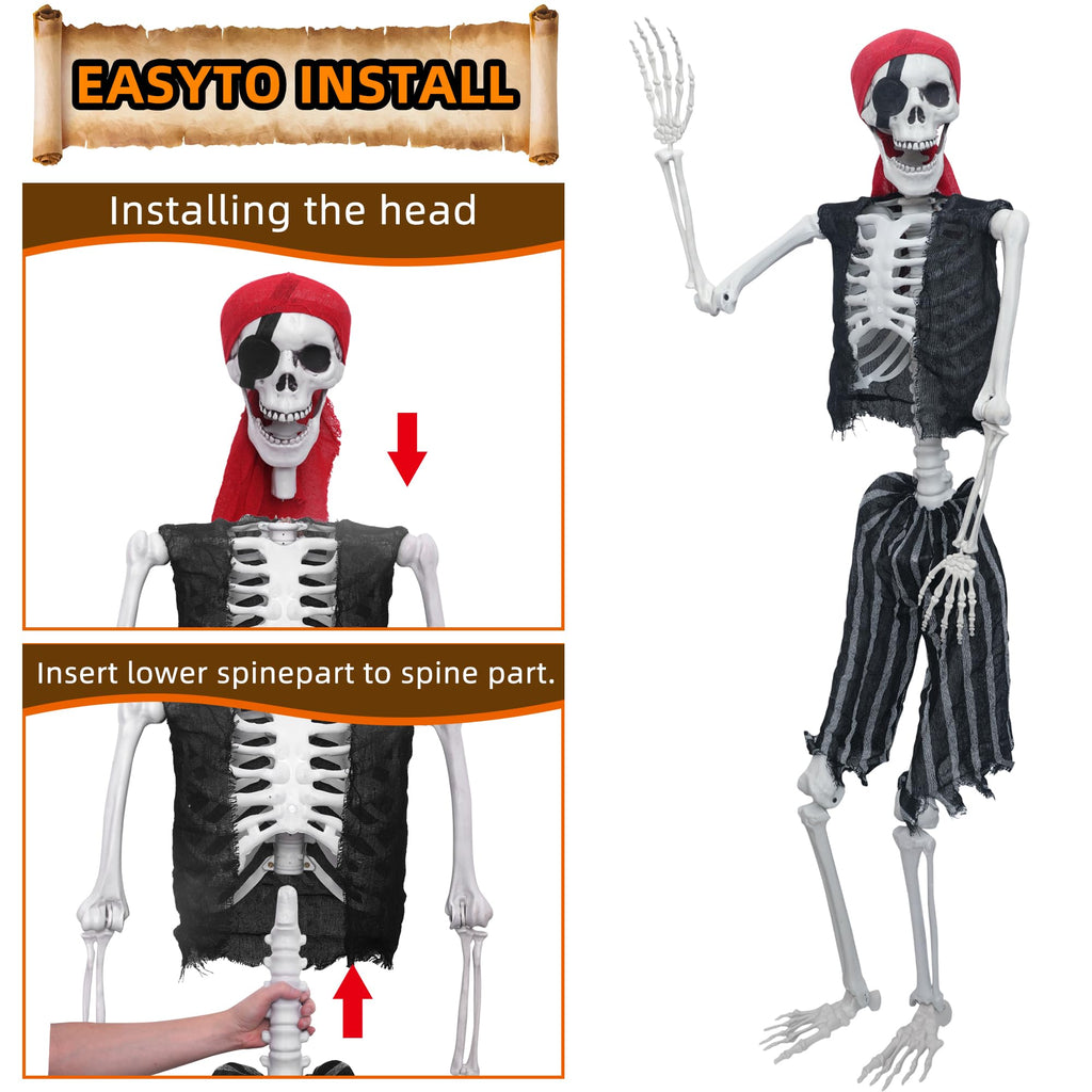5.4ft Posable Life Size Skeleton with Movable Joints V3245