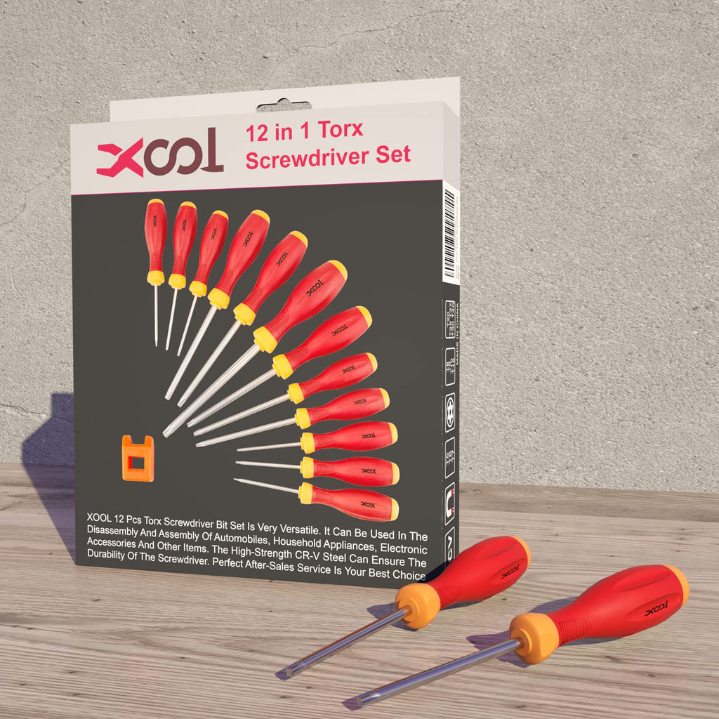 Magnetic Torx Screwdriver Set, 12-in-1 T5-T40 CRV Steel X14924