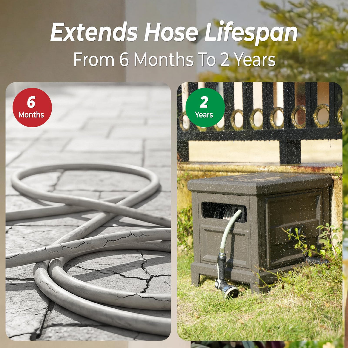 Heavy Duty Steel Garden Hose Reel Deck Box P1009