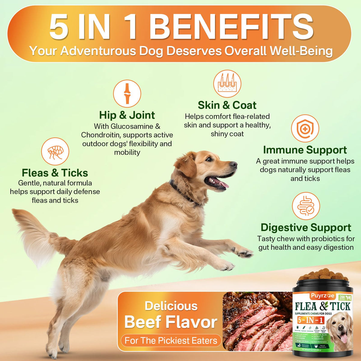 Flea and Tick Prevention for Dogs Chew F8758