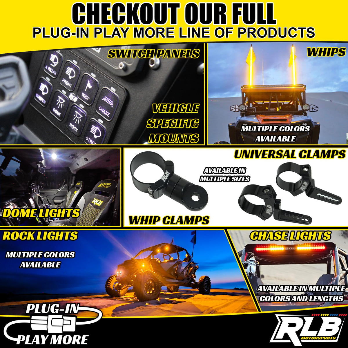 1.875" Whip Light Flag or Roll Bar Mount UTV Accessories Q2700