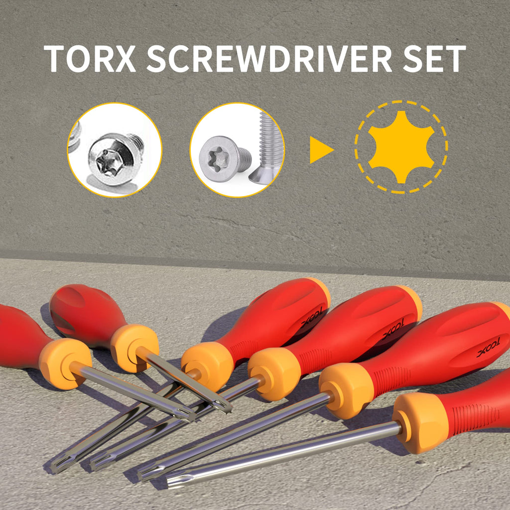 Magnetic Torx Screwdriver Set, 12-in-1 T5-T40 CRV Steel X14924