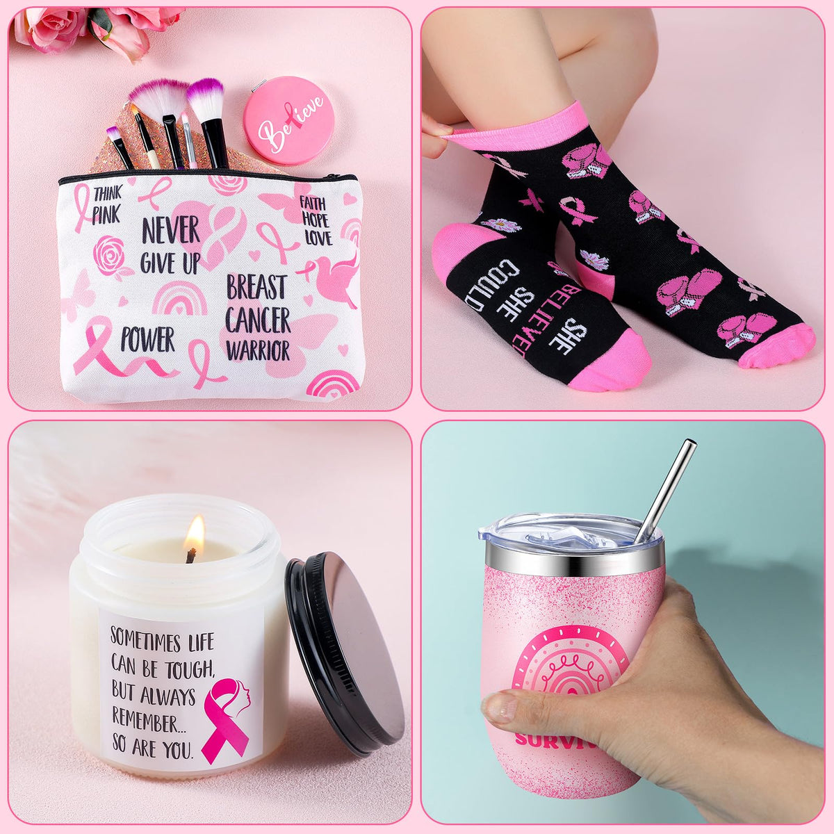 8 Pcs Breast Cancer Basket C457