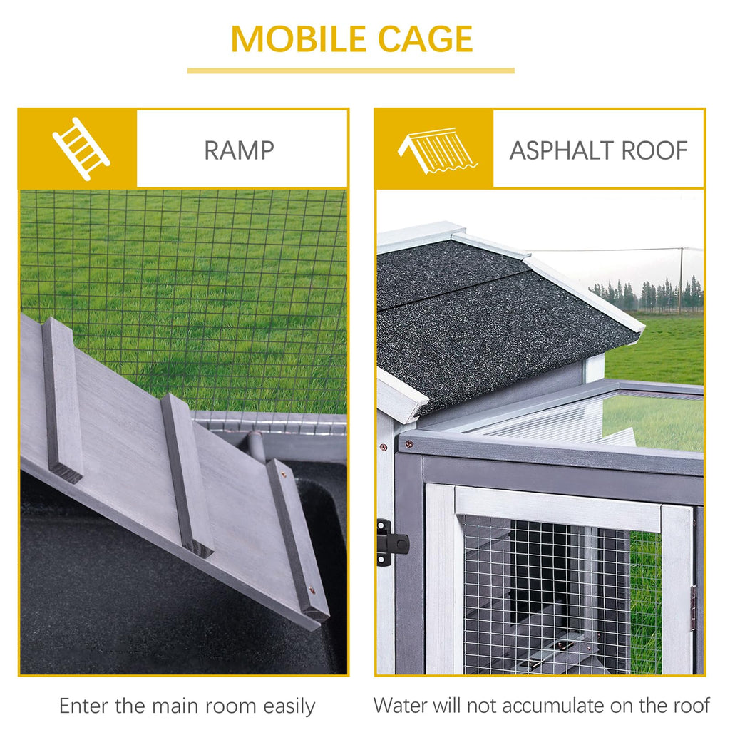 Wooden Rabbit Hutch with Waterproof Roof P6678