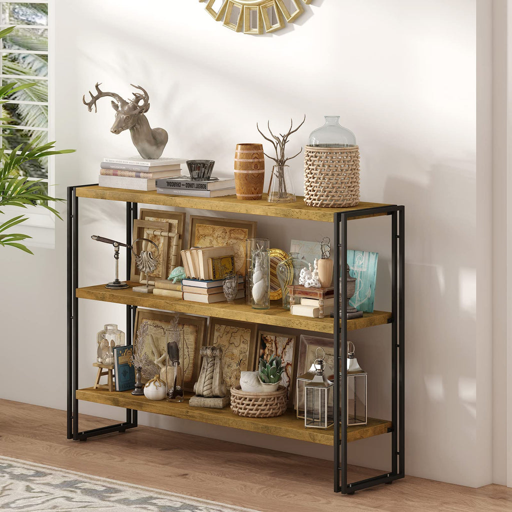 3-Tier Wood and Metal Bookshelf T4991