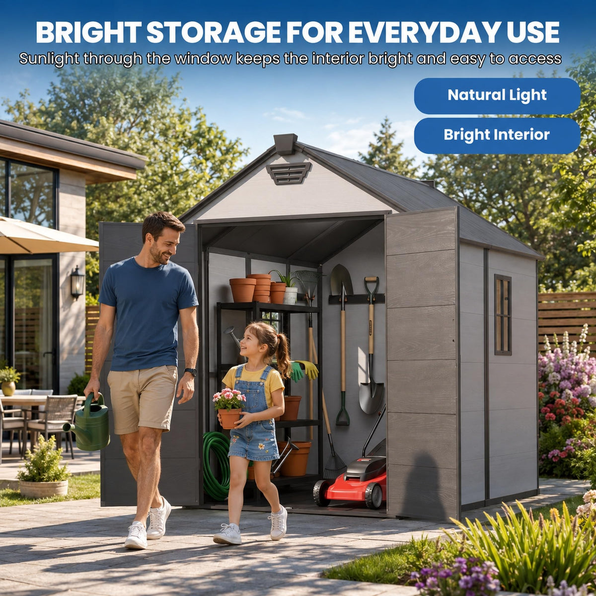 6x8 FT Resin Storage Shed with Floor T16691