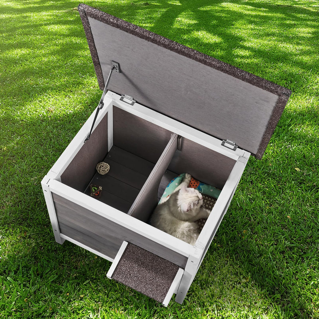 Weatherproof Wooden Outdoor Cat House R674542