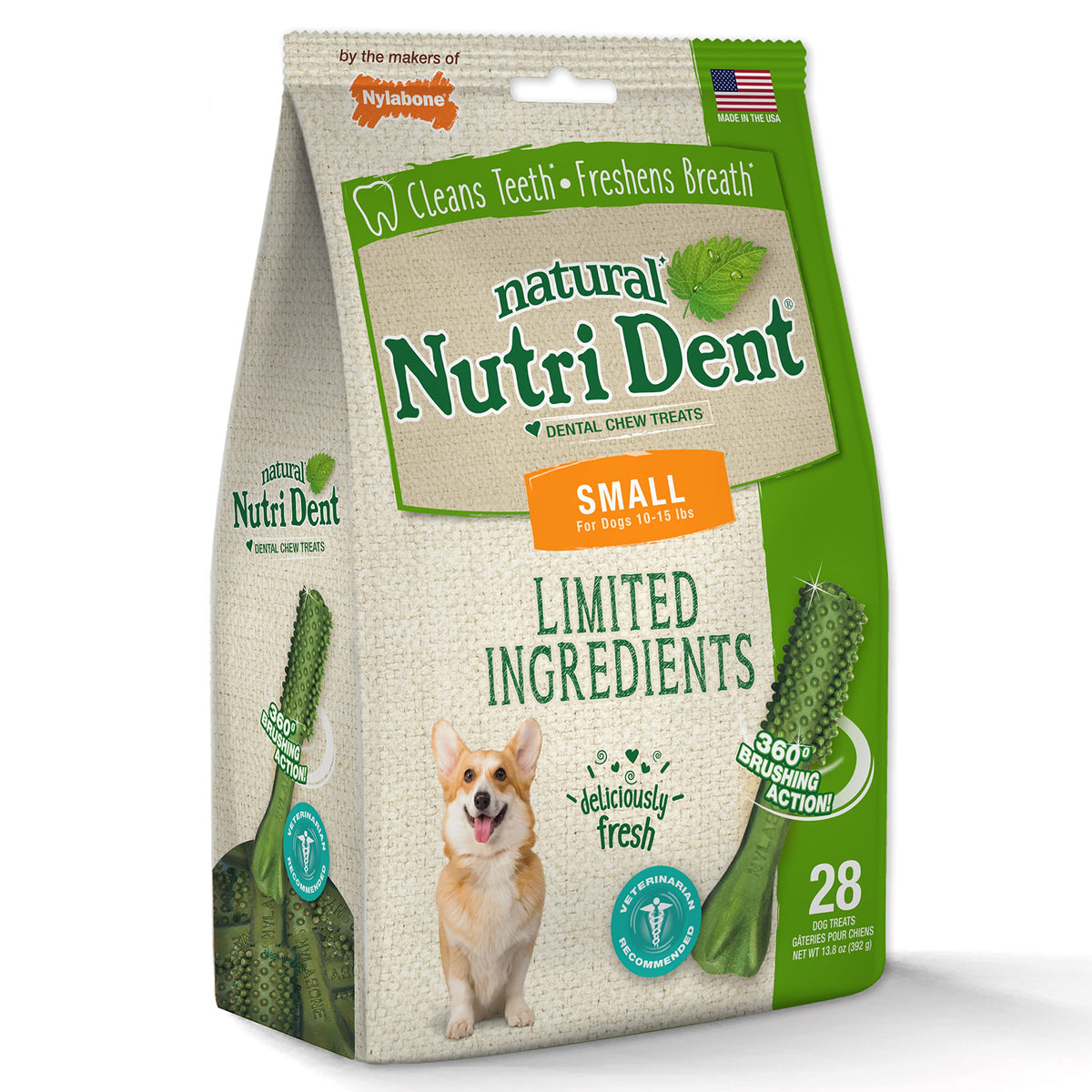 Natural Dog Dental Chews, Small 28 Count G95060
