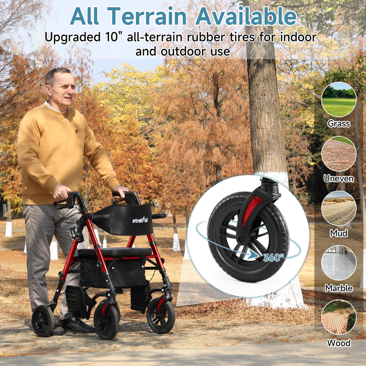 2 in 1 Rollator Wheelchairs Combo with Seat U7858