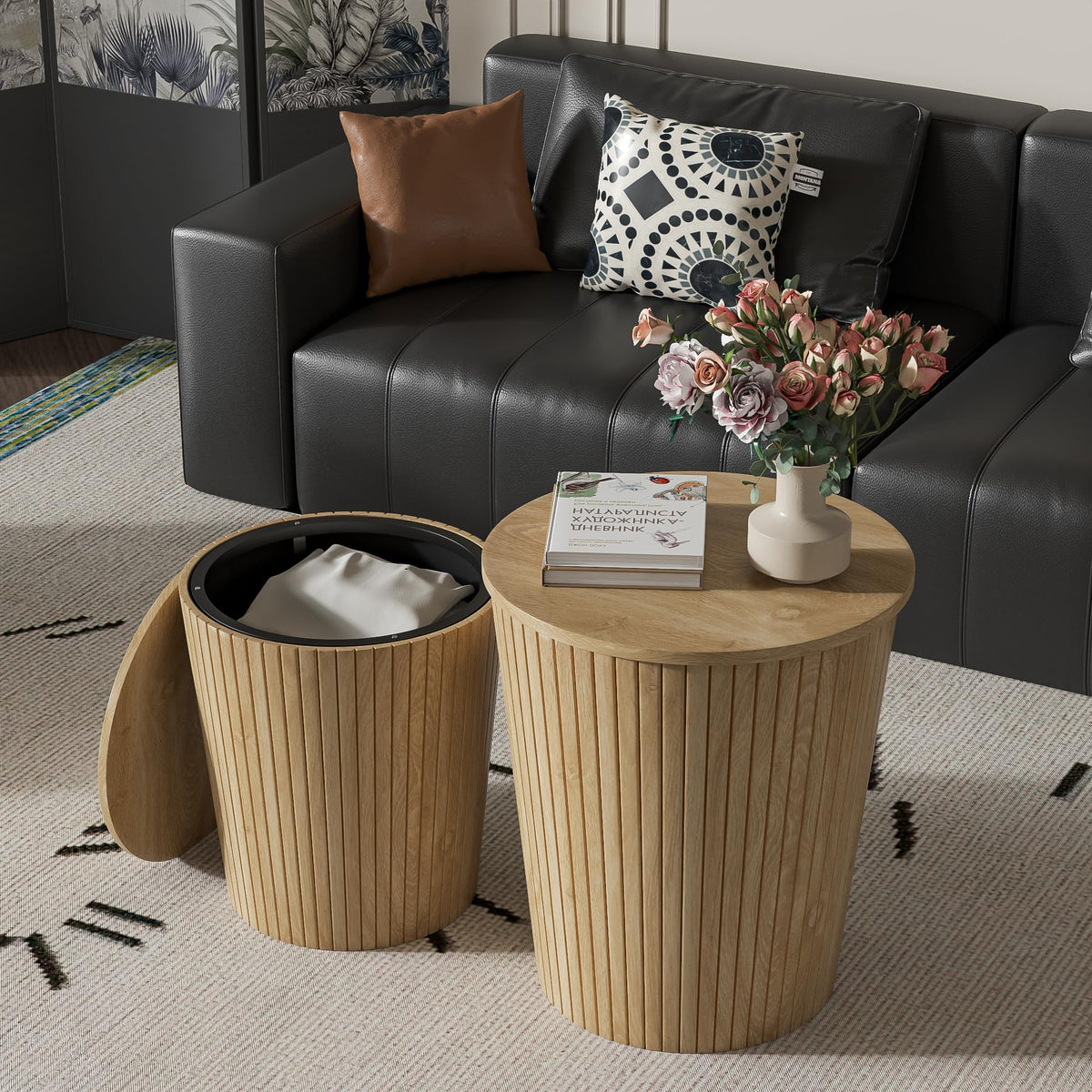 2-Piece Round Coffee Table Set H979