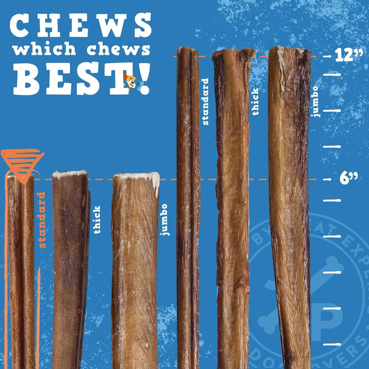 6 Inch Bully Sticks for Dogs 25 Ct O164