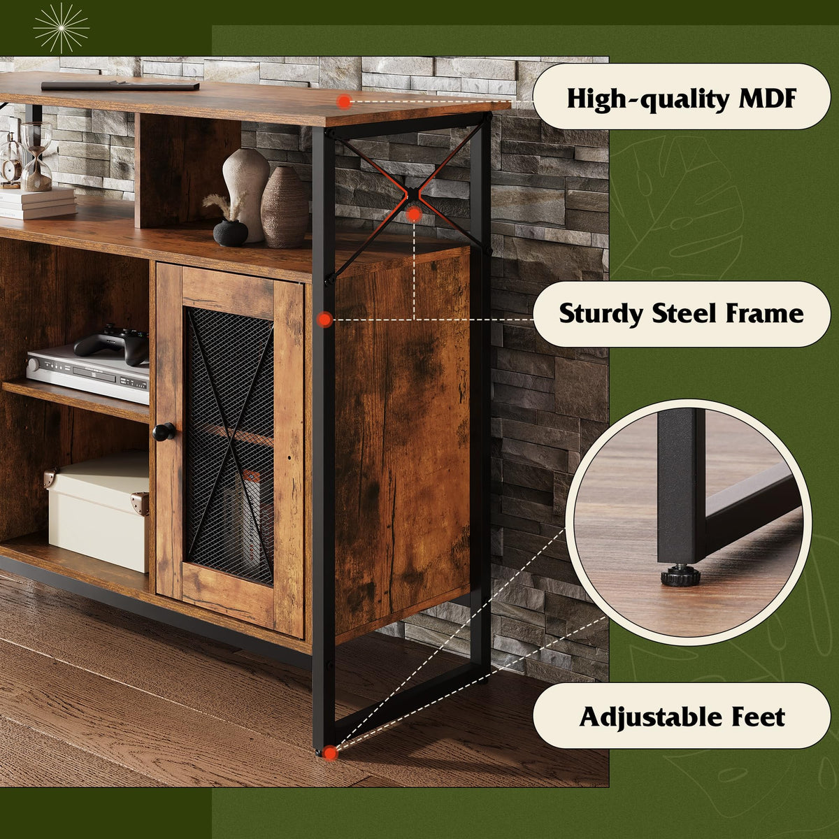 43 Inch TV Stand with Storage Cabinet N339013